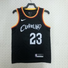 2021  Cleveland Cavaliers Black City Edition 23 James round neck  1:1 Quality NBA Season Jerseys