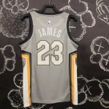 2018  Cleveland Cavaliers Grey 23 James round neck   1:1 Quality NBA Season Jerseys