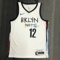 2021 Brooklyn Nets City Edition Graffiti White #12 HARRIS  1:1 Quality NBA Season Jerseys