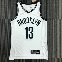 Brooklyn Nets White #13 HARDEN  1:1 Quality NBA Season Jerseys 75 Year