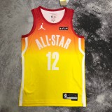 2023 Memphis Grizzlies ALL-STAR Yellow #12 MORANT  1:1 Quality NBA Jersey