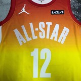 2023 Memphis Grizzlies ALL-STAR Yellow #12 MORANT  1:1 Quality NBA Jersey