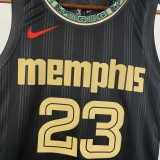 2021 Memphis Grizzlies City Edition stripe Black #23 ROSE 1:1 Quality NBA Jersey