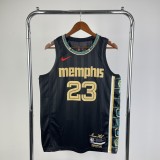 2021 Memphis Grizzlies City Edition stripe Black #23 ROSE 1:1 Quality NBA Jersey