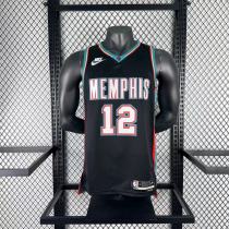 2026 Memphis Grizzlies Retro Black #12 MORANT  1:1 Quality NBA Jersey