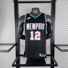 2026 Memphis Grizzlies Retro Black #12 MORANT  1:1 Quality NBA Jersey