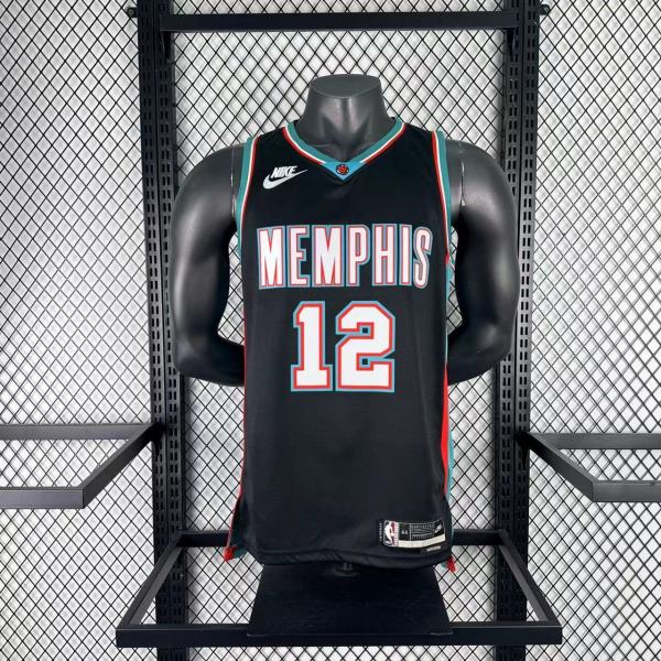 2026 Memphis Grizzlies Retro Black #12 MORANT  1:1 Quality NBA Jersey