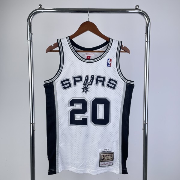 2002/2003  San Antonio Spurs Retro White #20 GINOBILI   1:1 Quality NBA Season Jerseys