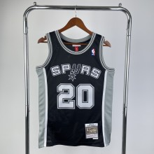 2002/2003  San Antonio Spurs Retro Black  #20 GINOBILI   1:1 Quality NBA Season Jerseys