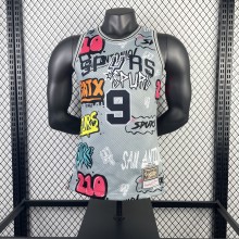 2002/2003  San Antonio Spurs Retro Graffiti #9 PARKER  1:1 Quality NBA Season Jerseys