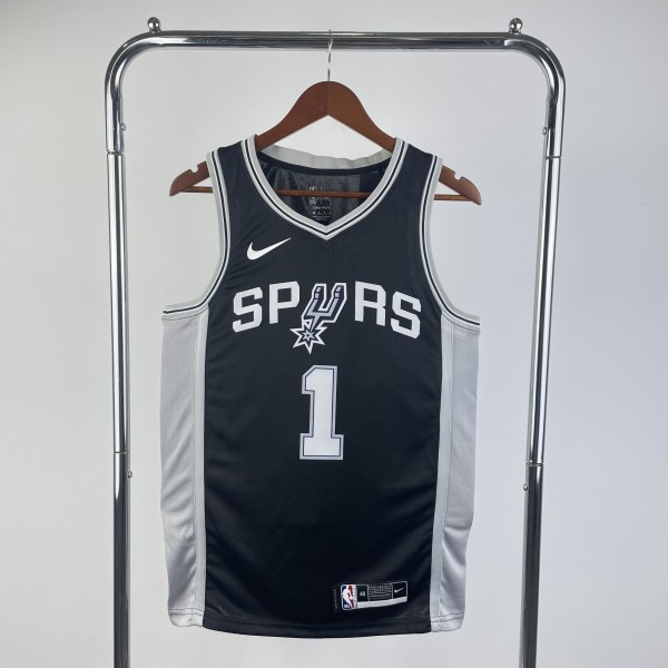 2002/2003  San Antonio Spurs Retro Black  #1 WEMBANYAMA  1:1 Quality NBA Season Jerseys