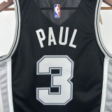 2023 San Antonio Spurs  Black #3 PAUL  1:1 Quality NBA Season Jerseys
