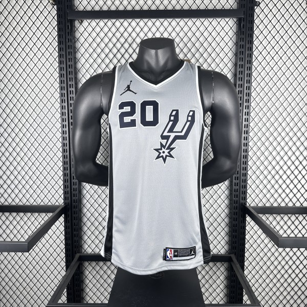 San Antonio Spurs Grey #20 GINOBILI  1:1 Quality NBA Season Jerseys