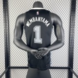 2023 San Antonio Spurs Retro Black #1 WEMBANYAMA  1:1 Quality NBA Season Jerseys