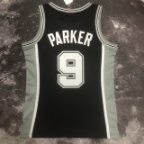 1993/1994  San Antonio Spurs Retro Black #9 PARKER 1:1 Quality NBA Season Jerseys