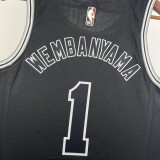 2023 San Antonio Spurs Retro Black #1 WEMBANYAMA  1:1 Quality NBA Season Jerseys