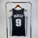 1993/1994  San Antonio Spurs Retro Black #9 PARKER 1:1 Quality NBA Season Jerseys