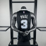 2023 San Antonio Spurs JORDAN Black #3 PAUL  1:1 Quality NBA Season Jerseys