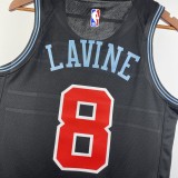 2019 Retro Chicago Bulls City Edition Black #8 LIVINE  1:1  Quality NBA Season Jerseys