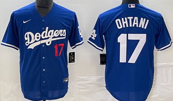 MLB Los Angeles Dodgers Blue #17 OHTANI  1:1 Quality Baseball Jerseys