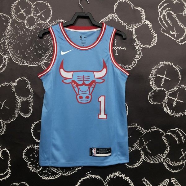 Chicago Bulls Blue #1 ROSE  1:1  Quality NBA Season Jerseys