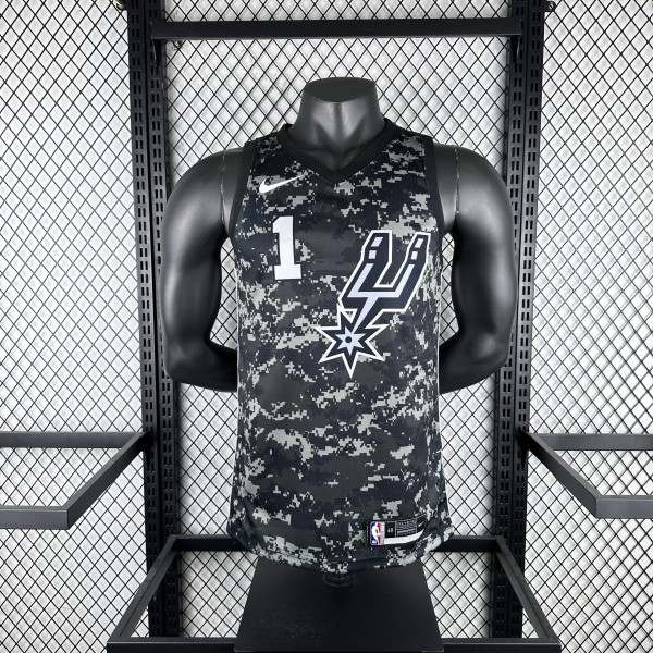San Antonio Spurs camouflage #1 WEMBANYAMA  1:1 Quality NBA Season Jerseys
