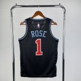2019 Retro Chicago Bulls City Edition Black #1 ROSE  1:1  Quality NBA Season Jerseys