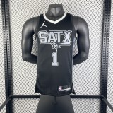 2023 San Antonio Spurs Retro Black #1 WEMBANYAMA  1:1 Quality NBA Season Jerseys
