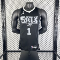 2023 San Antonio Spurs Retro Black #1 WEMBANYAMA  1:1 Quality NBA Season Jerseys