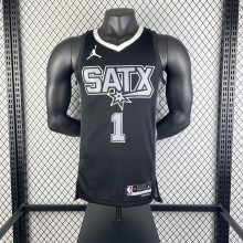 2023 San Antonio Spurs Retro Black #1 WEMBANYAMA  1:1 Quality NBA Season Jerseys