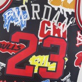 1997/1998  Retro Chicago Bulls Graffiti Red Black #23 JORDAN  1:1  Quality NBA Season Jerseys