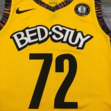 2020 Brooklyn Nets Commemorate Edition Yellow #72 BIGGIE 1:1 Quality NBA Season Jerseys