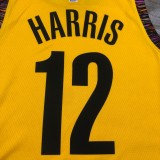 2020 Brooklyn Nets Commemorate Edition Yellow  #12 HARRIS  1:1 Quality NBA Season Jerseys