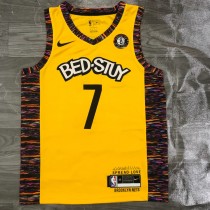 2020 Brooklyn Nets Commemorate Edition Yellow #7 DURANT  1:1 Quality NBA Season Jerseys