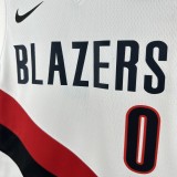 2026 Trail Blazerst White  # 0 Lillard  1:1 Quality NBA Jersey
