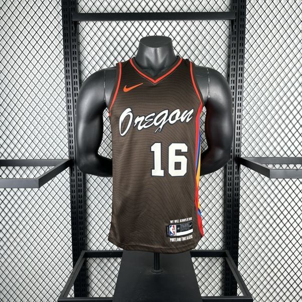 2021  Trail Blazers Black #16 YANG  1:1 Quality NBA Jersey