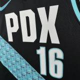 2026  Trail Blazerst   City Edition Black #16 YANG  1:1 Quality NBA Jersey