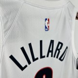 2026 Trail Blazerst White  # 0 Lillard  1:1 Quality NBA Jersey