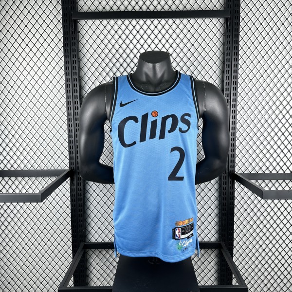 2025  Los Angeles Clippers City Edition Blue  #2 LEONARD  1:1 Quality NBA Season Jerseys