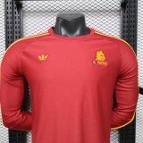 25/26 Roma  Leisure  Leisure Retro Long Sleeve  Player 1:1 Quality Soccer Jersey
