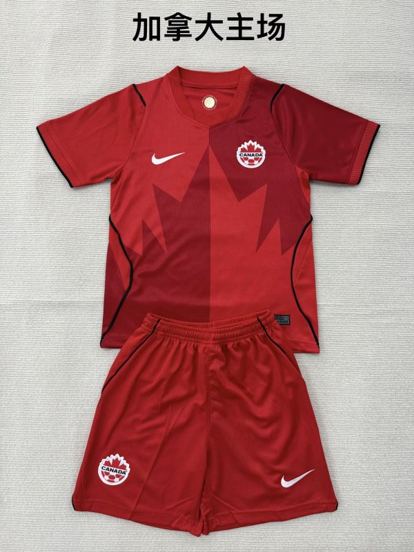 26/27(2026)Canada Home Kids 1:1 Quality Soccer Jersey