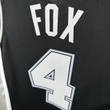 2025  San Antonio Spurs Black #4 FOX 1:1 Quality NBA Jersey