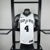 2025  San Antonio Spurs  White #4 FOX  1:1 Quality NBA Jersey