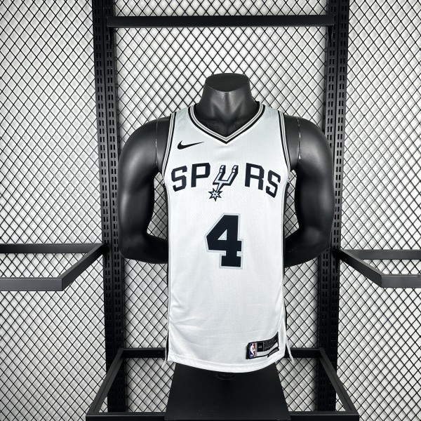2025  San Antonio Spurs  White #4 FOX  1:1 Quality NBA Jersey