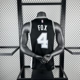 2025  San Antonio Spurs Black #4 FOX 1:1 Quality NBA Jersey