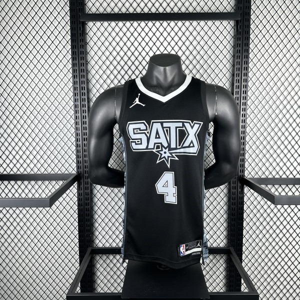 2023  San Antonio Spurs  jordan #4 FOX 1:1 Quality NBA Jersey