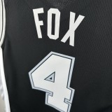 2025  San Antonio Spurs Black #4 FOX 1:1 Quality NBA Jersey