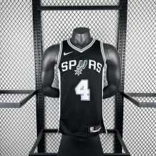 2025  San Antonio Spurs Black #4 FOX 1:1 Quality NBA Jersey