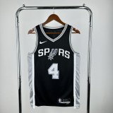 2025  San Antonio Spurs Black #4 FOX 1:1 Quality NBA Jersey