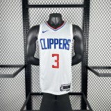 2023  Los Angeles Clippers White #3 PAUL  1:1 Quality NBA Jersey